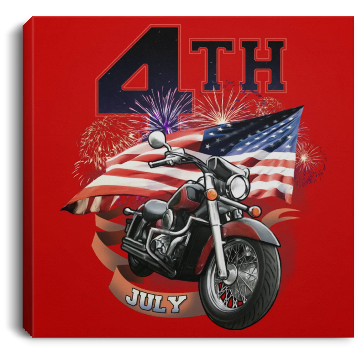 4th of July Square Canvas Frame .75in