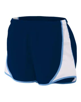 A4 NW5341 Womens 3" Speed Short - Navy Light Blue