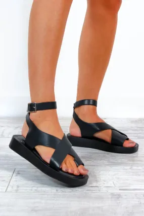 At A Crossroads - Black Sandals