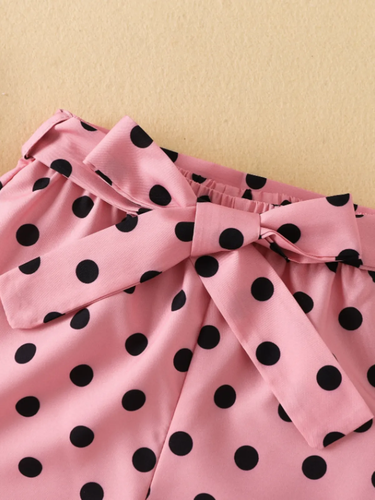 Ballerina Chic Polka Dot Paperbag Short Set