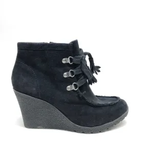 Black Boots Ankle Heels Mia, Size 8