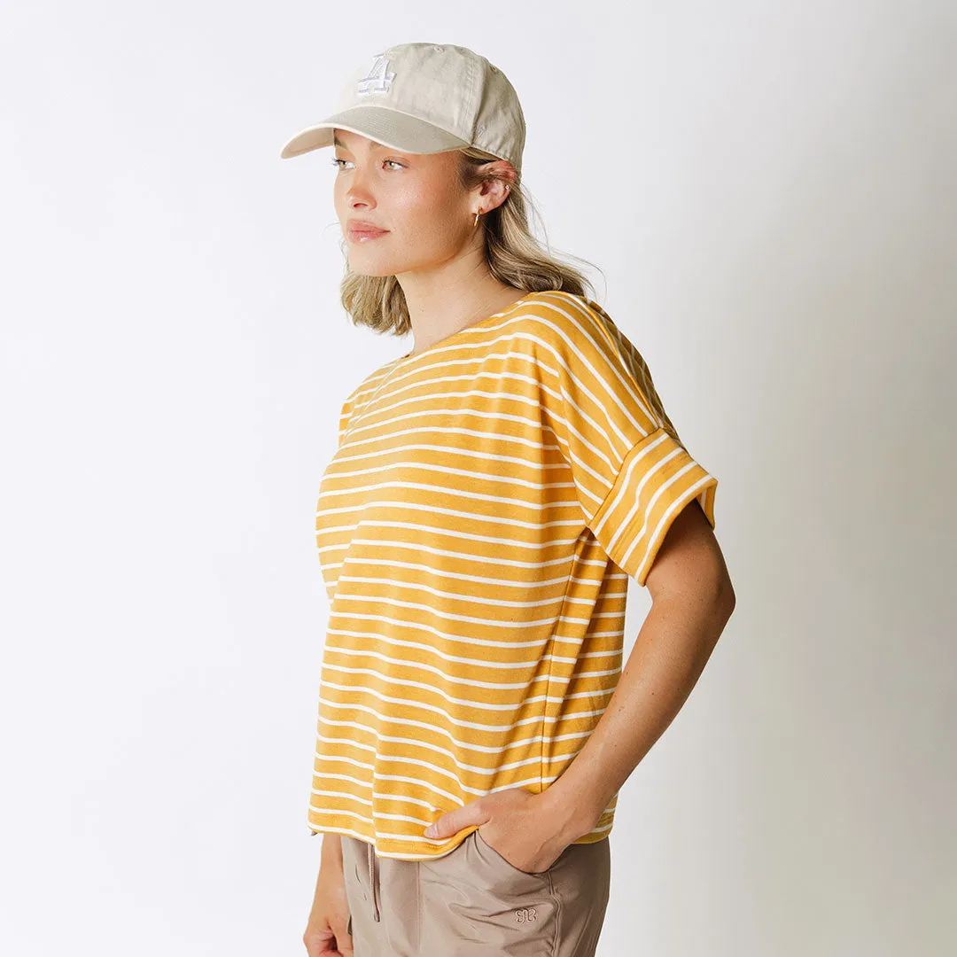 Boss Tee, Mustard/Ivory