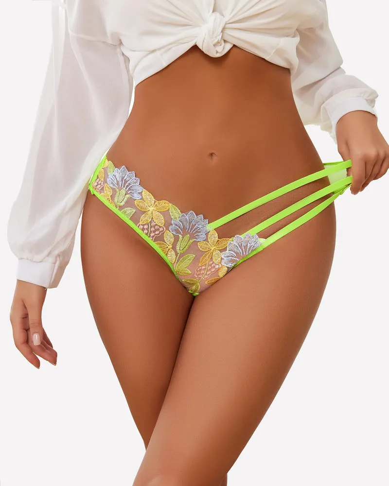 Butterfly Embroidered Mesh Panties