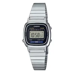 Casio Ladies Watch Digital Vintage Classic Flat Link Black LA670WD-1DF