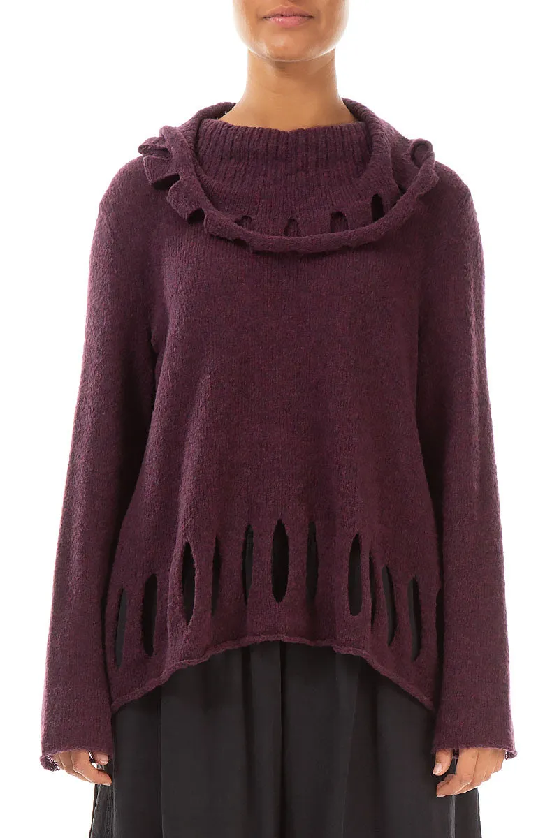 Cut Out Mulberry Wool Sweater