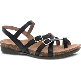 Dansko Roslyn Sandal - Black Waxy Burnished