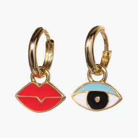 Eyes & Lips Hoop Earrings