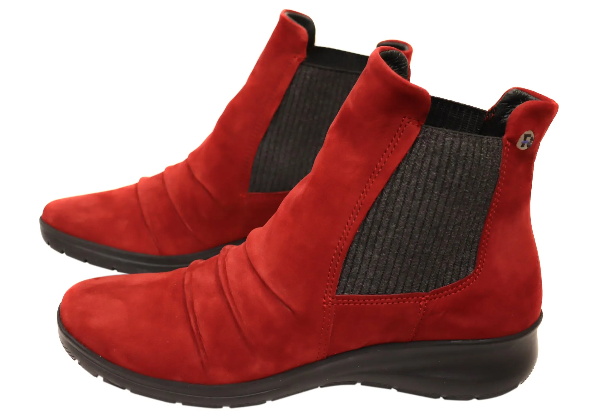 Flex & Go Eboni Womens Comfortable European Leather Ankle Boots