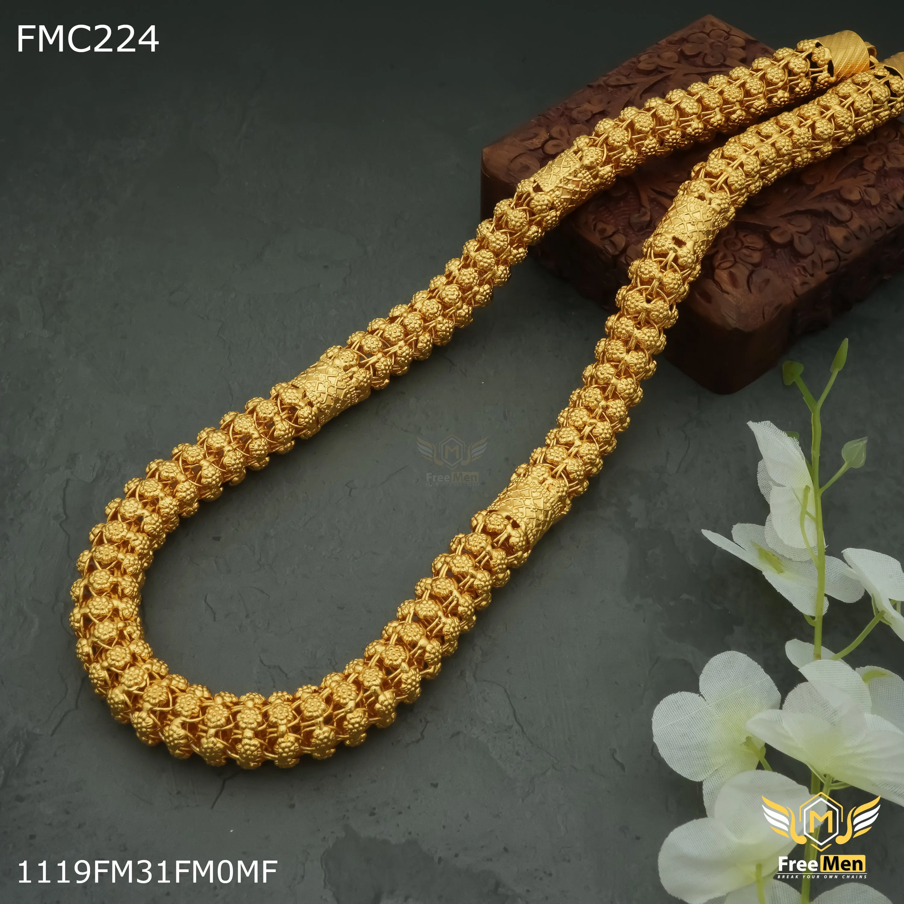 Freemen  flower havy Chain with ring desin for Man - FMGC224