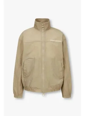 Men s nylon ripstop zip up jacket beige