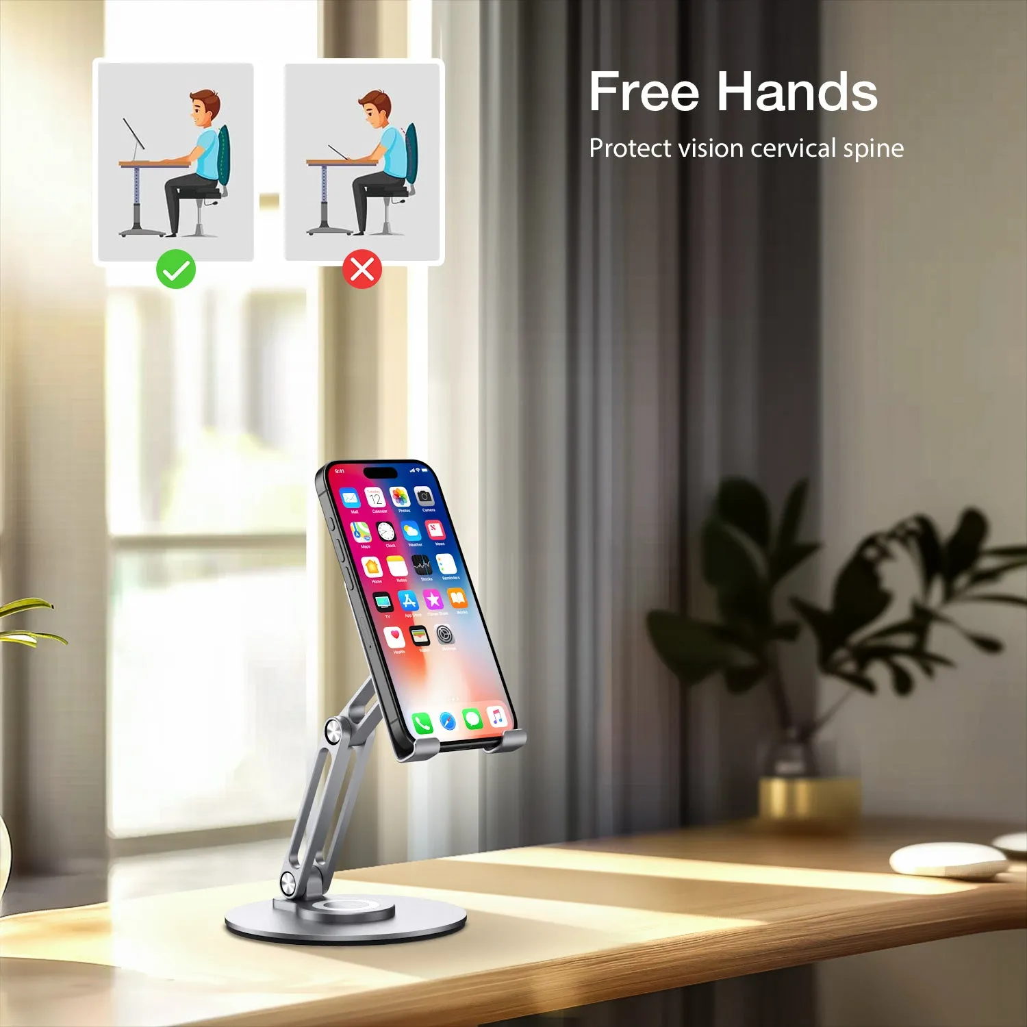 Phone Stand 360 Rotating Foldable Phone Holder