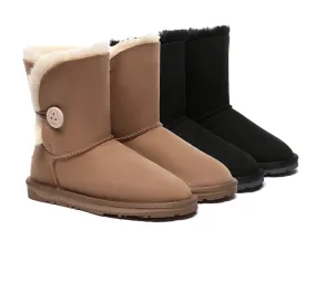 UGG EVERAU® UGG Boots Double Faced Sheepskin Wool Short Button