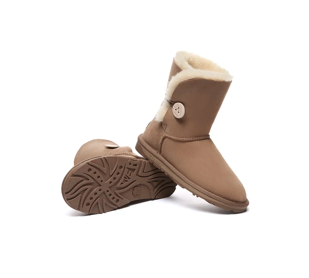 UGG EVERAU® UGG Boots Double Faced Sheepskin Wool Short Button