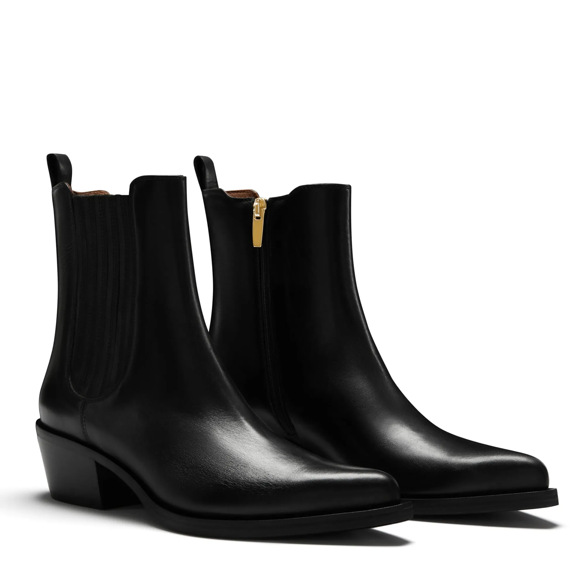 Vendôme Amandine black calfskin leather boots